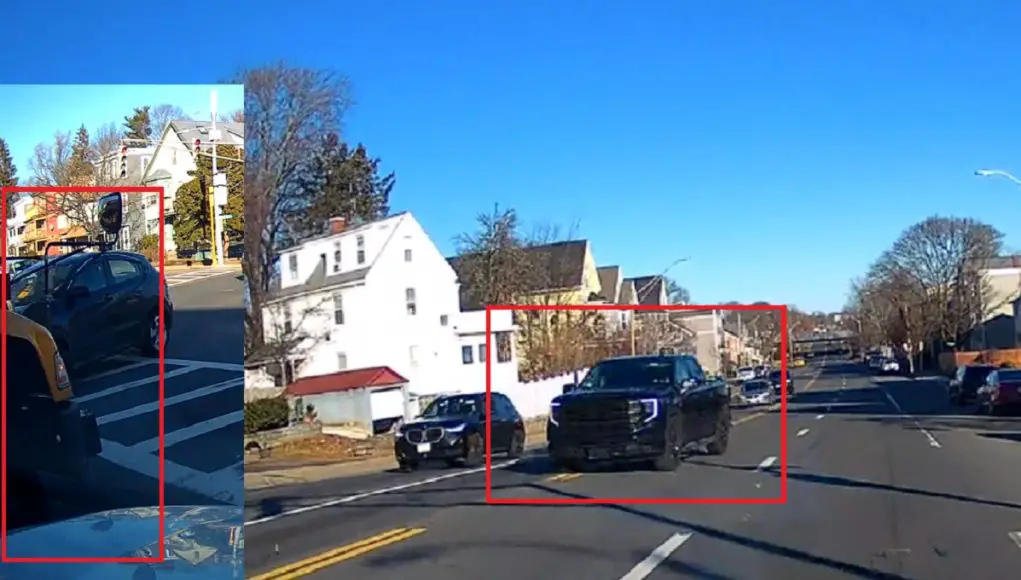 Impatient driver in pickup can't be bothered with waiting for distracted driver on Gallivan. Resorts to playing chicken with school bus.