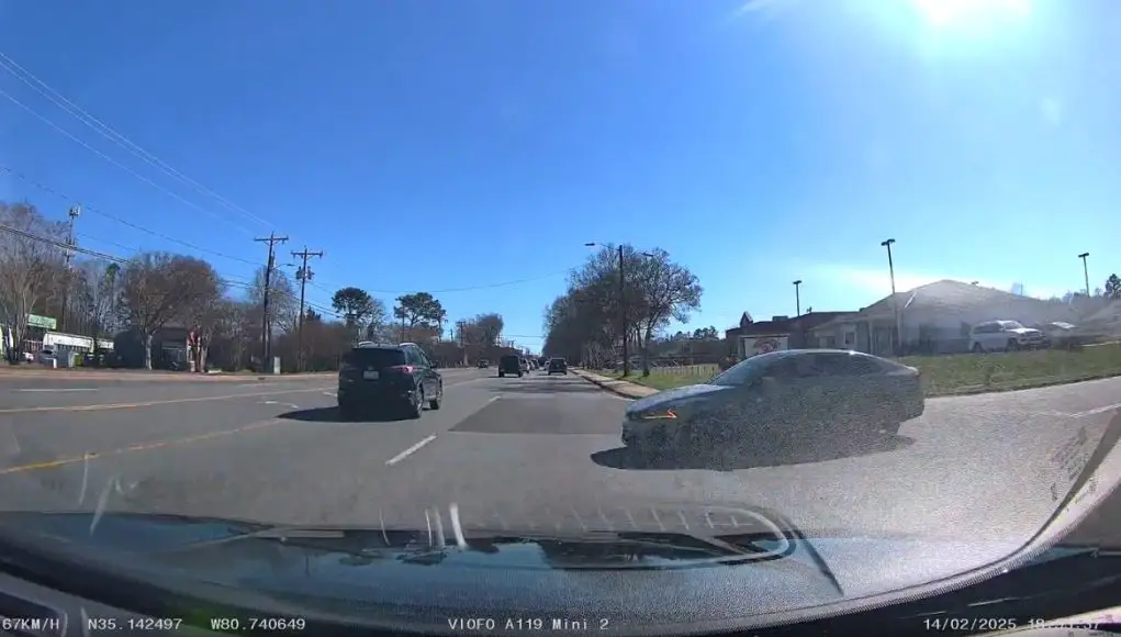 Left turner at Monroe Rd and Orchard Lake Dr's failure to yield almost ends in nasty t-bone colliision.