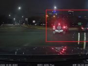 Minivan's last second improper lane change from Caldwell to E 12th onto I-277 on-ramp triggers hit-and-run collision.