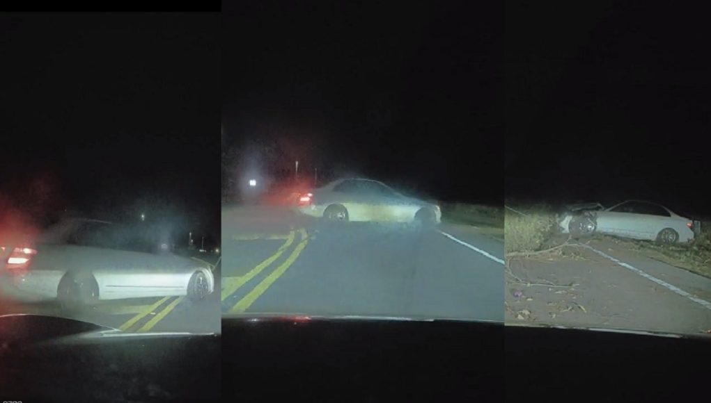 Extreme speeder on Snow Rd. loses control in the middle of passing dashcam owner. Skids into ditch and flips.