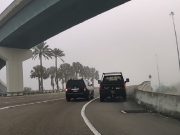 Kissimmee, FL: Delaware Driver In Company Truck On US-192 On-Ramp Can’t Wait Seconds To Pass Legally, Uses Breakdown Lane To Pass Instead Impatient driver from Delaware uses emergency shoulder to pass slow US-192 merger.