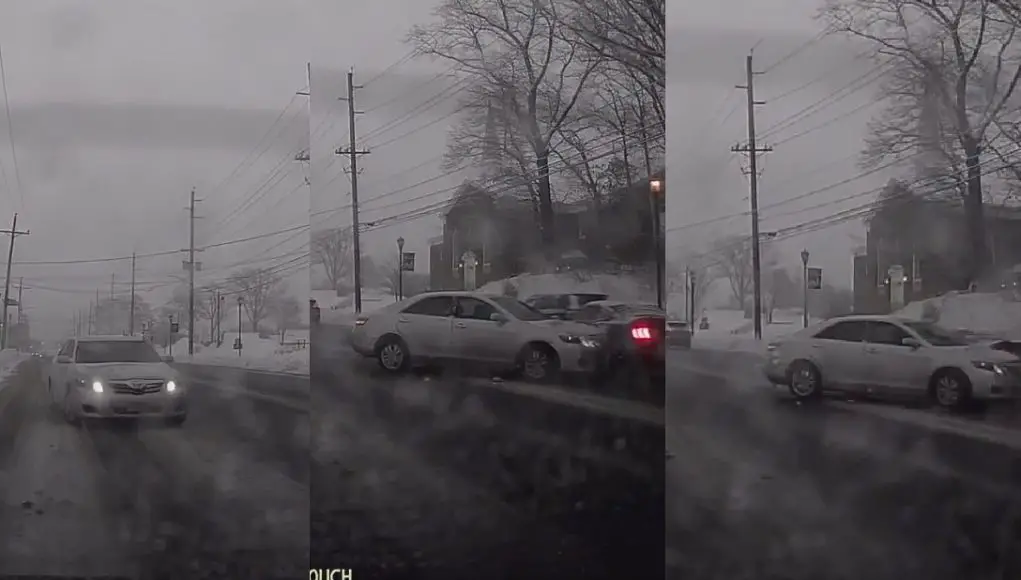 Camry driver tries aggressive overtake on Morris Ave, wipes out into opposing traffic instead.