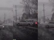 Camry driver tries aggressive overtake on Morris Ave, wipes out into opposing traffic instead.