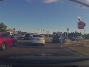 Careless driver nearly crashes head-on after entering I-295 off-ramp thinking it's an on-ramp.