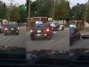 Doofus on Lanier tries to go straight in turn-only lane. Gets clipped by driver trying to turn onto Jeff Davis.