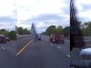 Unsecured mattress comes flying out of utility trailer onto I-295, barely missing dashcam owner's car.