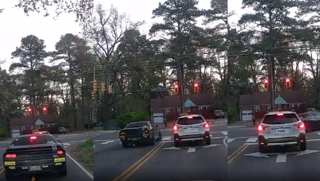 Repeat red light runner on Westower and Forest Hill caught on dashcam within two weeks of each other.