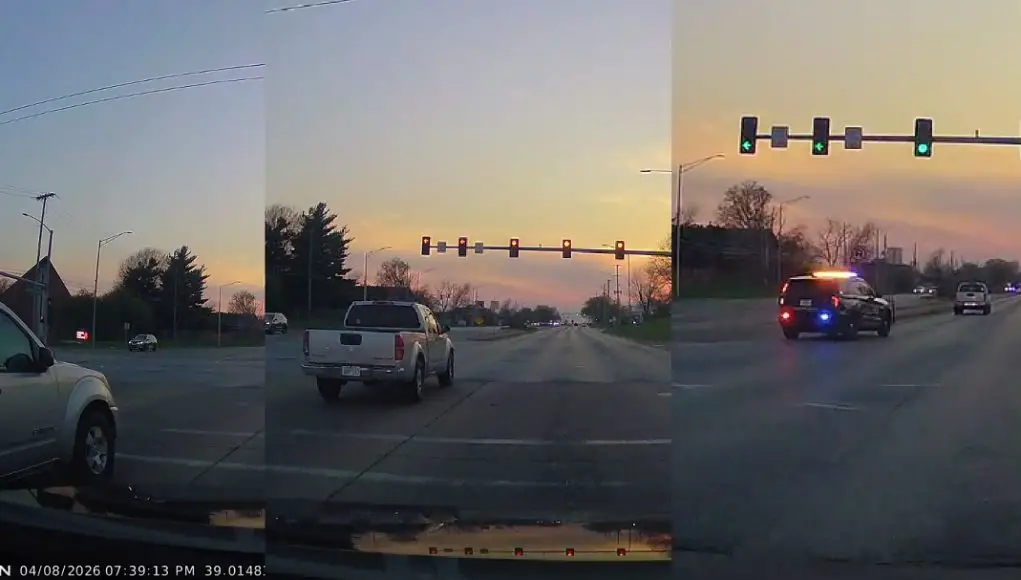 Genius has bright idea to blatantly run red light at Shawnee Mission Parkway and Quivira right in front of a Shawnee Cop