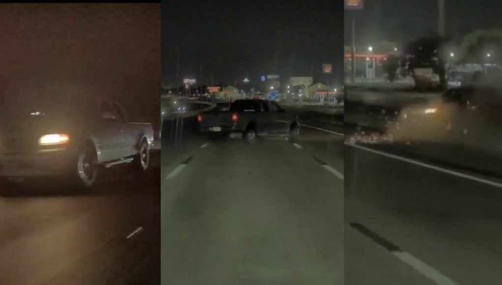 Lunatic overtakes dashcam owner at 90+ MPH on rain-soaked I-35 roads. Spins out and nearly totals.