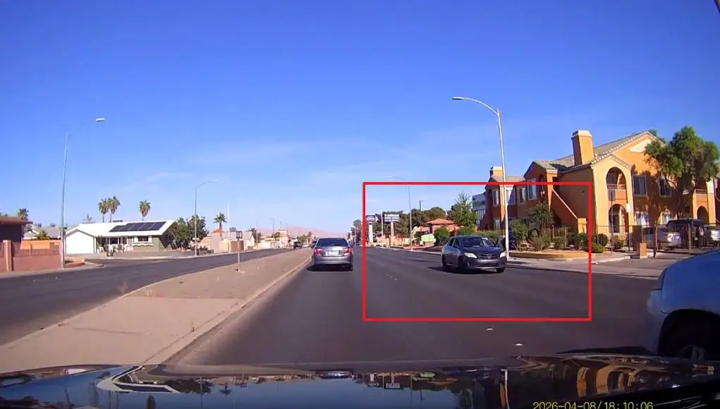Careless and clueless driver caught on dashcam confidently heading the wrong way down Charleston Blvd.
