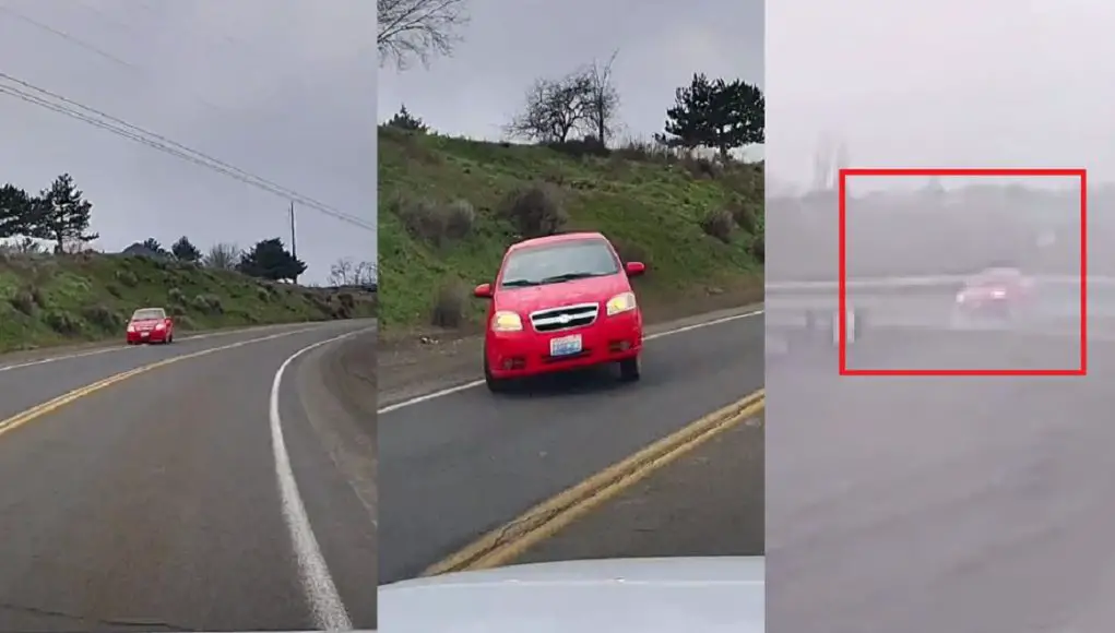 Grandview, Wash: Distracted Driver Not Paying Attention On Euclid Rd Goes Off Road, Spins Out, Narrowly Avoiding Accident Driver loses control halfway through curve on E Euclid Rd.