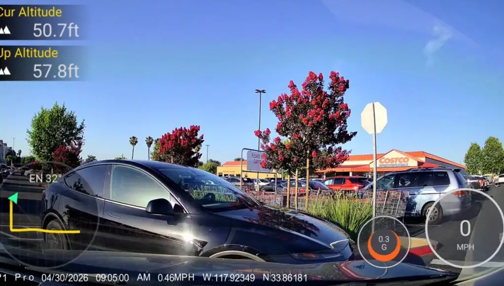 Idiot in a Tesla at Fullerton Costco can't follow the parking lot markings. Insists on going against traffic.