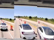 Williamsville, ILL: I-55 Chaos as Semi Driver Nearly Catastrophically Rear-Ends Confused Hyundai Driver Who Almost Came To A Complete Stop Confused Hyundai driver on I-55, thrown off by road repair markings, almost catastrophically rear ended by semi hauling heavy load.