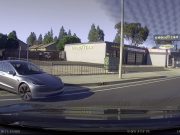 Garden Grove, CA: Impatient Tesla Driver Coming Out Of Chapman Ave Strip Mall Can’t Wait Two Seconds, Insists On Using The Wrong Way Out Impatient Tesla driver insists on using the wrong side of the driveway exit despite not having the right-of-way.