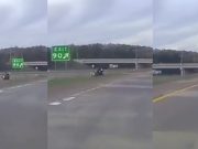 Eau Claire, WI: Motorcyclist Blows Right Past Exit on Highway 53, Tears Through Grassy Gore Zone Before Scrambling Onto Exit 90 Harley rider on the 53 goes off-roading through gore point embankment so he doesn't miss his exit.
