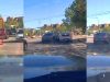 Reckless driver on S Broadway Ave brute forces lane change after driving through center turn lane. Gets into fender bender.