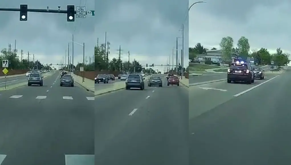 Northglenn, CO: Speeding Mercedes Driver On Muriel Cuts Off Driver in No-Signal Lane Change—Instant Karma as Police Pull Them Over Watching It All Unfold Speeder. unsafe lane changer in Mercedes on Muriel Dr. doesn't go unnoticed by watching Northglenn Officer. Doles out instant justice.