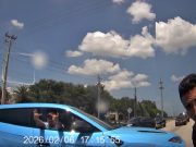 Dashcam owner ignores Lambo Service Employee trying to block traffic, turns onto Volunteer Rd anyway.