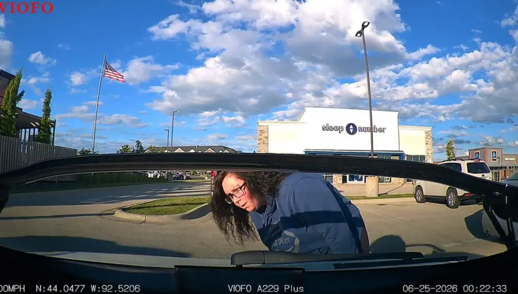 Lady at parking lot near Aldi rear ends this dude's ride before fleeing, doesn't realize dashcam was running the entire time.