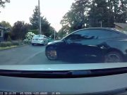 Gresham, OR: Goofball Tesla Driver Makes Idiotic U-Turn in Wilkes East Neighborhood, Almost Causes Own T-Bone Idiotic Tesla driver busts U-turn in tight, Wilkes East neighborhood street. Almost gets t-boned as a result.