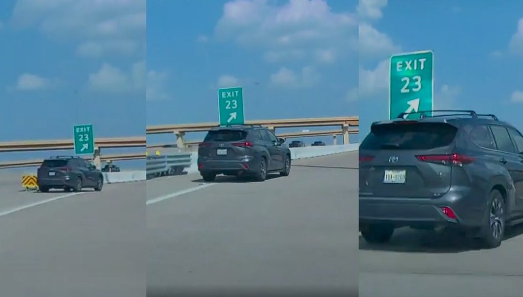 I-820 Exit 23 near accident Dashcam owner forced to take evasive maneuver after driver merges without yielding from gore point.