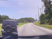 Pensacola, FL: Jeep Blows Through Extremely Late Red Light at Fairfield & Hollywood — Nearly Causes Massive Crash Extreme red light runner in Jeep Wrangler at Fairfield & Hollywood comes within a few feet of getting rear-ended, hard.