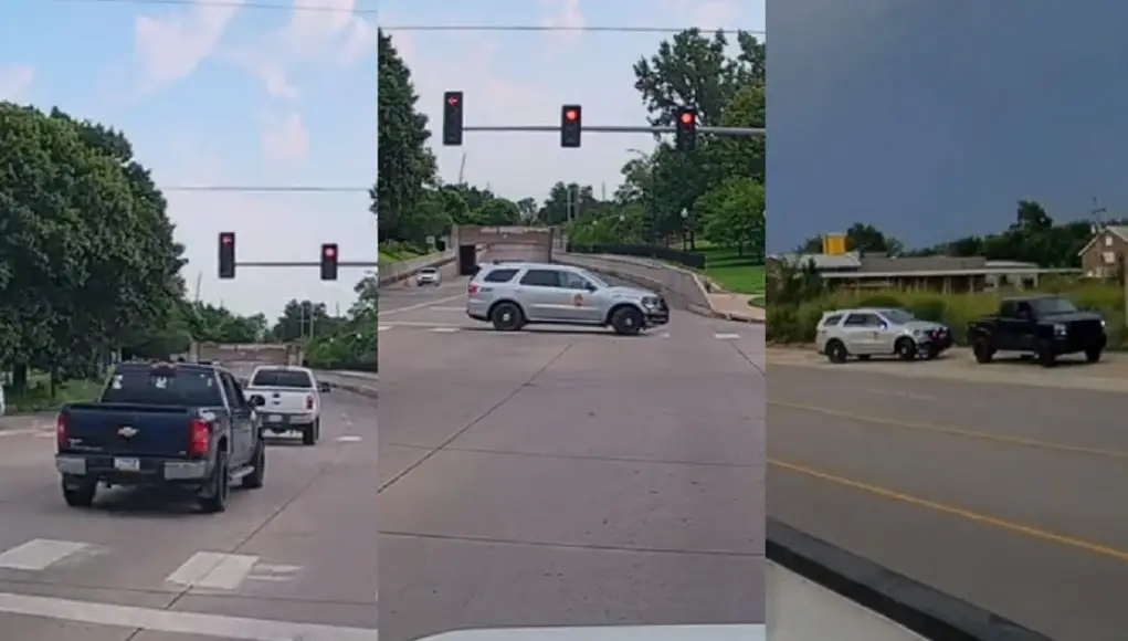 Lawrence, Kan: Goofball Driver At 2nd & Locust Runs Red Light Right In Front Of Cop, Immediatly Pulled Over A pair of speeders run red light at 2nd and Locust in front of cop, immediately pulled over.