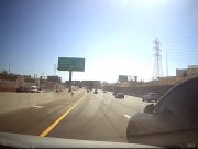 Riverside, CA: Goofball Tesla Driver On The 215 Tries To Cross Entire Freeway Without Looking, Almost Sideswipes Dashcam Owner Bonehead Tesla driver tries to make his way across the entire freeway into the fast lane, without looking.
