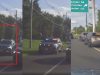 Goofball on Route 1 thinks they can get away with driving on the shoulder, immediately pulled over by Convenient Cop.