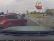 Joplin, MO: Goofball’s Right From Center Turn Lane On Rangeline Rd Ends In Massive Crash Goofball on Rangeline Rd decides to make a right turn from the center turn lane, gets t-boned by fast approaching dashcam owner instead.