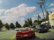 C8 Corvette driver upset cars in front of him are going the speed limit, road rages and brake-checks them.