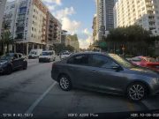 Fort Lauderdale, FL: Drunk Or Distracted Goofball On Federal Busts Sudden U-Turn, Almost T-Bones Cross Traffic Before Getting Stuck On Divider Goofball on Federal, likely under the influence, busts u-turn and gets stuck on concrete center divider.