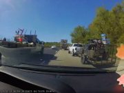 Cleves, Ohio: Goofball Towing UTV On 74 Refuses To Merge Behind Dashcam Owner, Drives On The Shoulder So They Stay Ahead Goofball on the 74 merging from Hamilton Cleves refuses to slot behind dashcam owner, uses emergency shoulder to pass instead.
